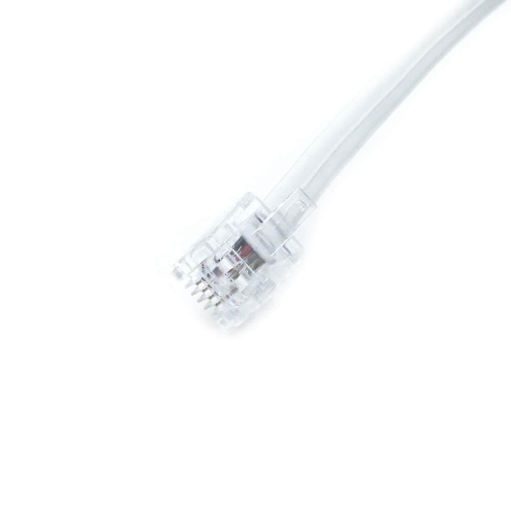 Sscon 5Pcs 6P4C RJ11 to 4 Spade Lug Telephone Cord Cable Connector (White 6.6Ft)