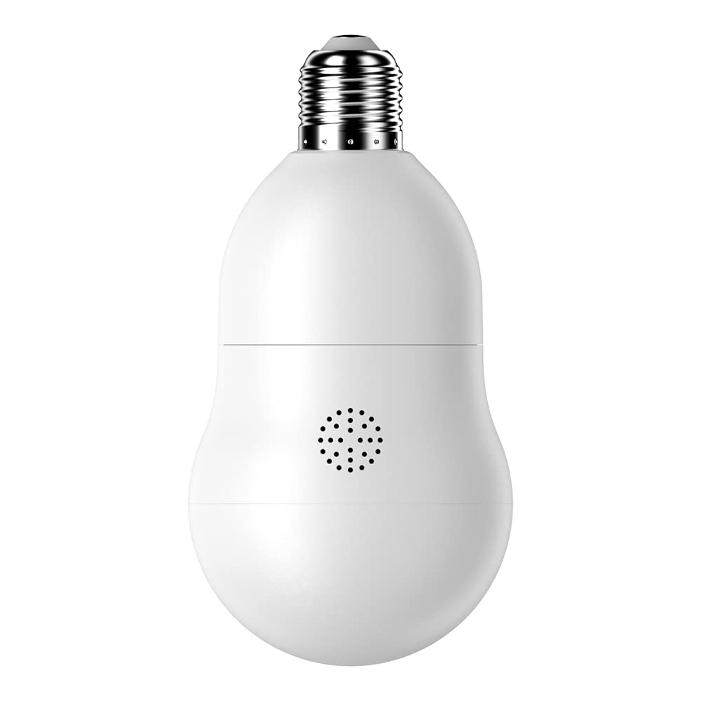 NU-SET Light Bulb Camera, Smart WiFi Home Security Camera with Pan-Tilt Panoramic View, 4MP, White