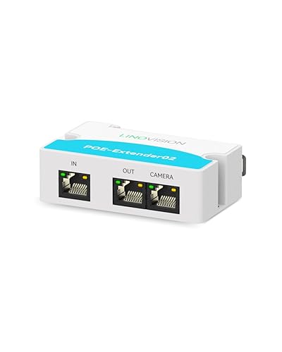 LINOVISION Mini 2 Port POE Extender Up to 1000ft, Power Over Ethernet Over Cat5/6 Cable, Splitter to 2 POE Devices Like IP Cameras, IP Phone
