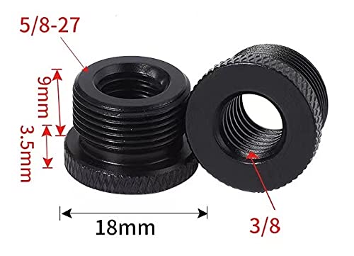 MxTong Mic Stand Adapter 3/8 Female to 5/8 Male Screw Adapter Knurled Thread Adapter for Microphone Stand Mount