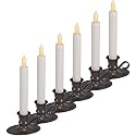 Mark Feldstein & Associates LED Taper Classic White 8 inch Acrylic Christmas Flameless Candles Set of 6 with Timer