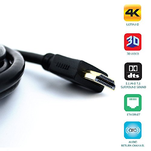QualGear High Speed HDMI 2.0 Cable with Ethernet (3 Feet) - 100% OFC Copper, 24K Gold Plated Contacts, Triple-Shielded. Supports 4K Ultra HD, 3D, 18