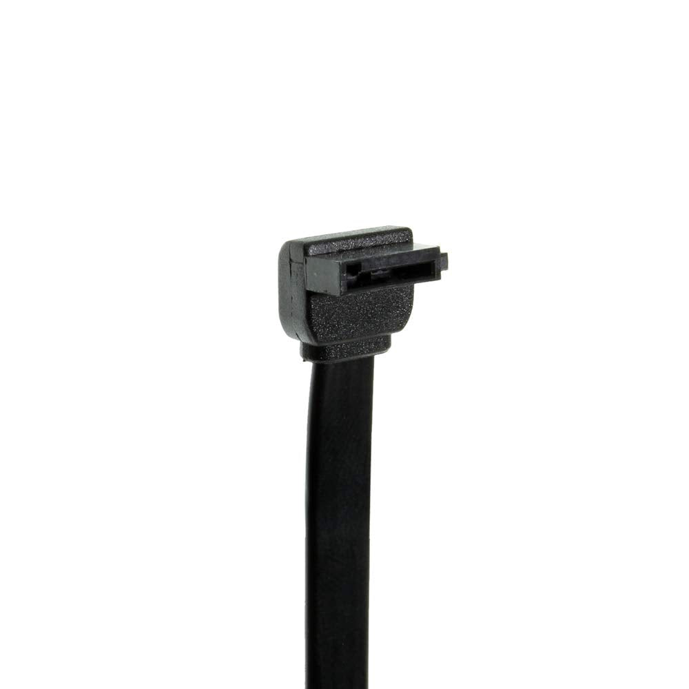 SATAGear 4 inch Black SATA Device Cable Straight to Left Angle