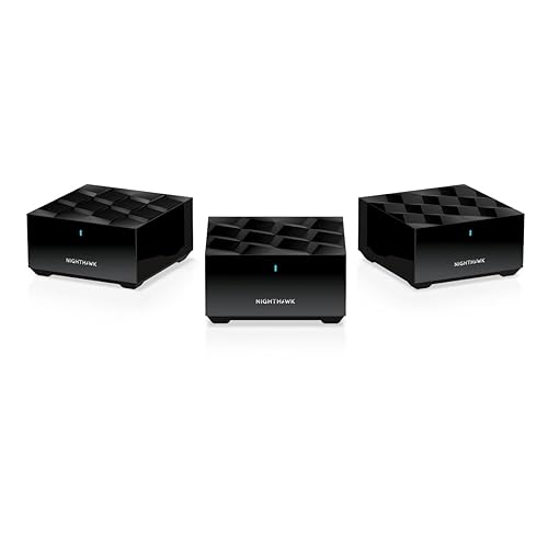 NETGEAR Nighthawk Advanced Whole Home Mesh WiFi 6 System (MK63S) with Free Armor Security - AX1800 Router with 2 Satellite Extenders, Coverage up