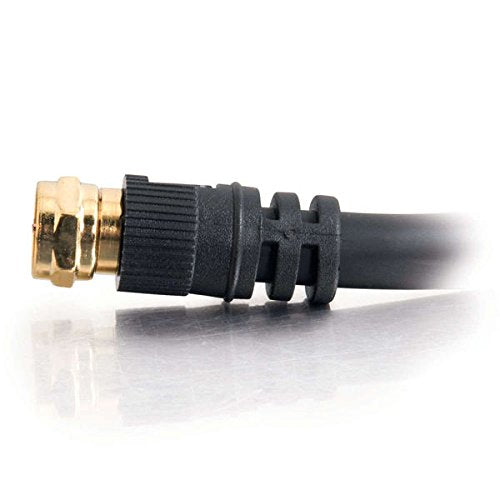 C2G 29131 Value Series F-Type RG6 Coaxial Video Cable, Black (3 Feet, 0.91 Meters)