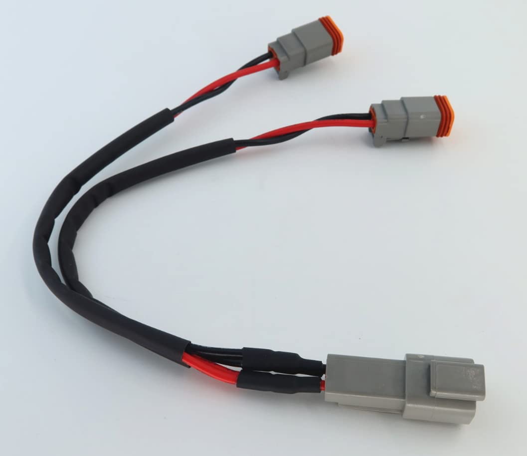 DT 2 Way Connector Plug Waterproof Splitter Wire Harness 1 Male to 2 Female DT 2 Pin 1-2 SplitterCable 1ft/30cm