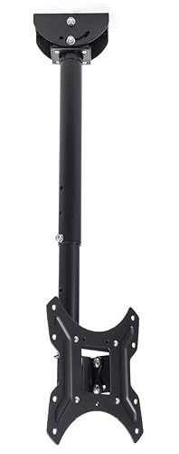 Displays2go Rotating TV Ceiling Mounts with Adjustable Height - Black (LTCEIL20)