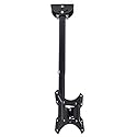 Displays2go Rotating TV Ceiling Mounts with Adjustable Height - Black (LTCEIL20)