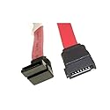 SataGear 17in Red SATA Device Cable Straight to Left Angle