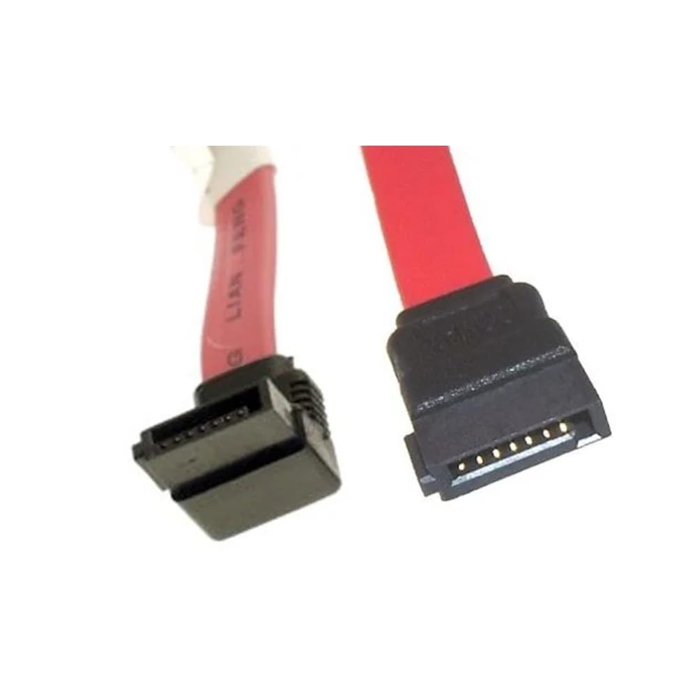 SataGear 17in Red SATA Device Cable Straight to Left Angle