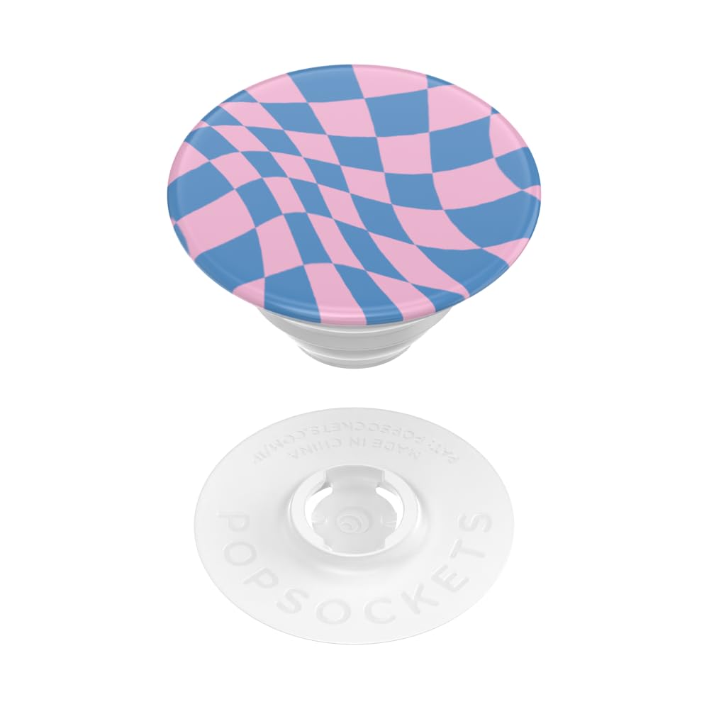 PopSockets Adhesive Phone Grip, Holder, Phone Stand, Checkered - Wavy Checker