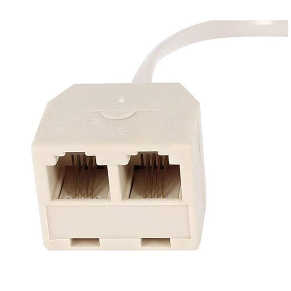 LinaLife 2pc RJ11 6P4C Male to Female 2 Way Outlet Telephone Jack Line Adapter Striking rj11 Male to Female Two Way Telephone Splitter Converter Cable