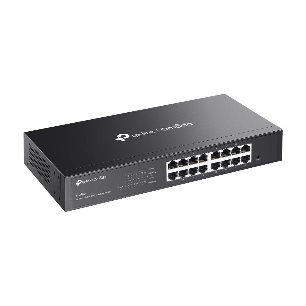 TP-Link Omada 16 Port Gigabit Easy Managed, Switch, VLAN, Auto Loop Prevention, IGMP Snooping, Fanless, Managed by Omada, Durable Metal w/ Shielded