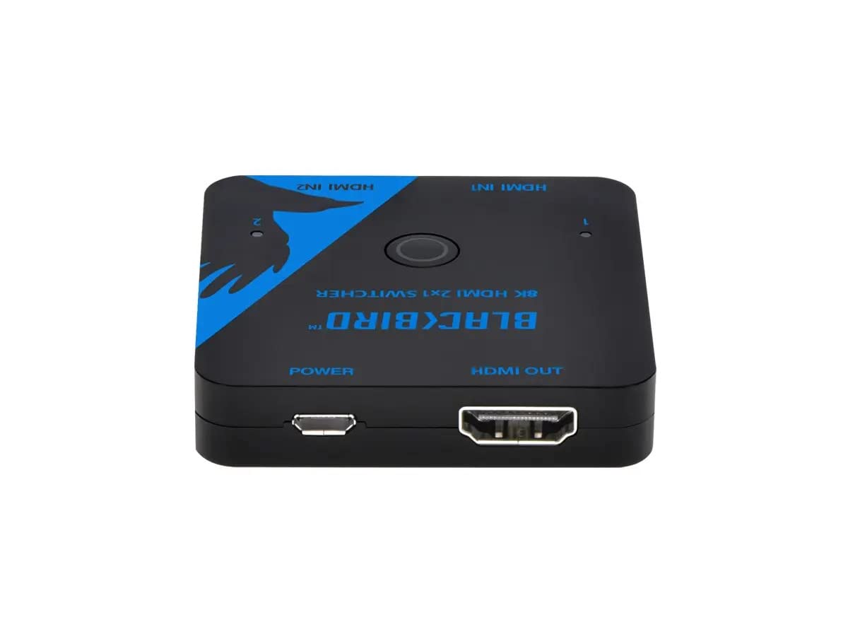 Monoprice 2x1 HDMI Switch, 8K@60Hz, 4K@120Hz, 48Gbps, HDMI 2.1, HDCP 2.3, HDR10+ and Dolby Vision, Low Latency Support, for HDTV, Xbox, PS5/4/3