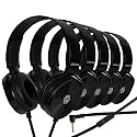 Sonitum Premium Classroom Headphone & Mic Set 3.5mm Jack Stereo Sound Earphones with Microphone & Soft Swivel On Ear Pads- Perfect for E-Learning