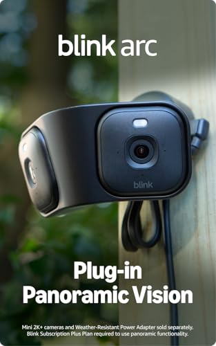 Blink Arc - Plug-in Panoramic Vision [Plus Subscription required], 180° dual-camera mount for Mini 2K+ and Mini 2 (sold separately) - Mount Accessory