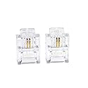 SMITON 100PACK Telephone Plug 6P2C RJ11 Modular Plug (6/2, Telephone Cord Connector)