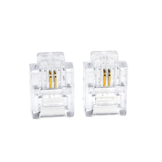 SMITON 100PACK Telephone Plug 6P2C RJ11 Modular Plug (6/2, Telephone Cord Connector)