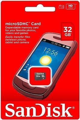 SanDisk 32GB MicroSD HC Flash Memory Card (2 Pack) Class 4 Bundle with (1) Everything But Stromboli MicroSD Card Reader