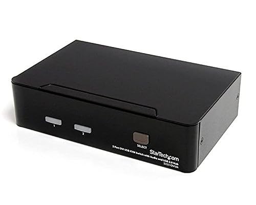StarTech.com 2 Port DVI KVM Switch - USB DVI - Hot-key & Audio Support - 1920x1200 KVM Switch - KVM Video Switch , TAA (SV231DVIUA)