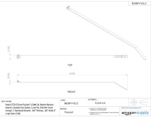 Panduit BT1M-M0 Cable Tie, Metal Barb, Miniature, Weather Resistant Nylon 6.6, 4.0-Inch Length, Black, (1,000-Pack)