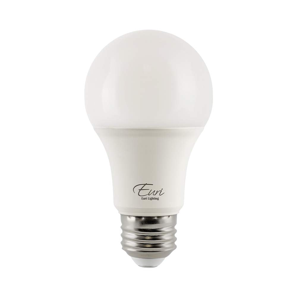 Euri Lighting EA19-9W5000cec-2, Dimmable LED A19 2-Pack, 9W (60W Equiv) 810lm, Soft White (3000K), 90+ CRI, E26 Base, Fully Enclosed Rated, UL