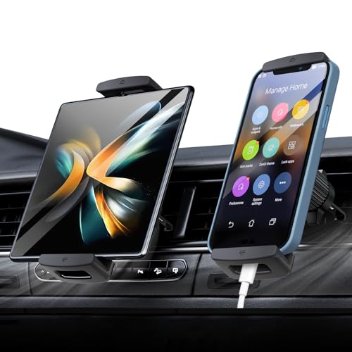 xuenair Z Fold 5 Car Mount, [360° Rotatable& Firmly Grip & Never Fall Off] Vent Tablet Mount for Car, iPad mini Car Mount for Samsung Z Fold 7 6 5 4 3