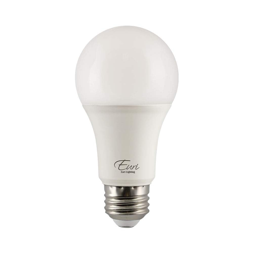Euri Lighting EA19-15W2040e, LED A19 15W (100W Equivalent), 1600lm, Dimmable, 4000K (Bright White) E26 Base, Fully Enclosed Rated, Damp Rated, UL, 3YR