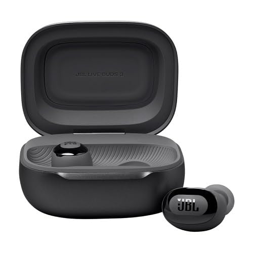 JBL Live Buds 3 - True Wireless Noise-Cancelling Bud-Type Earbuds, 40Hrs Total Playback, Wireless Charging, 6 Mics for Perfect Calls, IP55 Waterproof