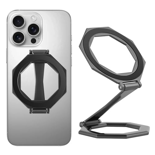 LIXUNIANCHEN Octagonal Dual Magnetic Foldable 360° Rotating Phone Holder Car Desktop Fitness Universal Use Compatible with iPhone 12-17 Pro