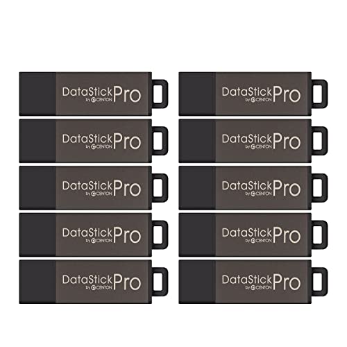 Centon Electronics DataStick Pro USB 2.0 Flash Drive, 16 GB, 10 USB Flash Drives, 10 Bulk Pack, Grey