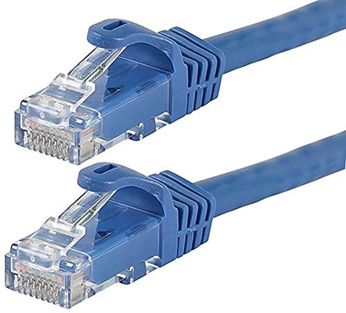 Monoprice Cat6 Ethernet Patch Cable - Snagless RJ45, 24AWG Stranded Pure Bare Copper Wire, 550Mhz, UTP, 12-Pack, 7 Feet, Blue - Flexboot Series