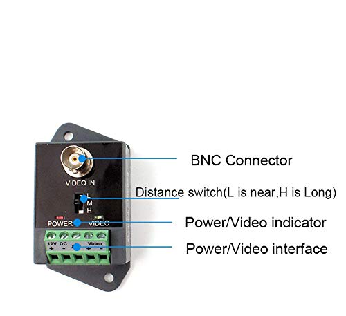 ANHAN Active Video balun UTP Video Transceiver with HD-CVI-TVI-AHD-CVBS Effective Distance 1800M 1 Pack