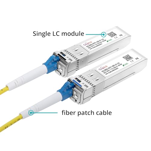 1 Pair 10GBASE-BX40-UD BiDi SFP+ Module, TX 1270nm/1330nm, RX 1330nm/1270nm, 40km DOM Simplex LC/UPC SMF Optical Transceiver Networking Mini Gbic