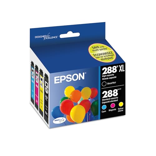 EPSON 288 DURABrite Ultra Ink High Capacity Black & Standard Color Cartridge Combo Pack (T288XL-BCS) Works with Expression XP-330, 430, 434, 340, 440