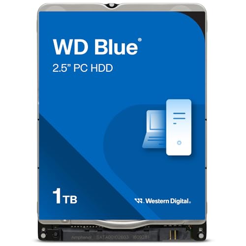 WD Blue 1TB Mobile Hard Disk Drive - 5400 RPM SATA 6 Gb/s 128MB Cache 2.5 Inch - WD10SPZX (Renewed)