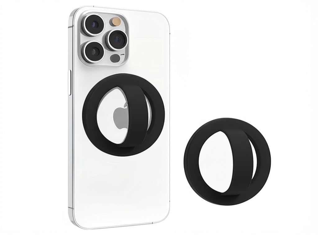 LFGKMZ Silicone Magnetic Phone Grip for Magsafe,Compatible with MagSafe for iPhone 16/15/14/13/12 Series - Black