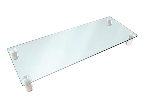 Monoprice 116356 Multimedia Riser Desktop Monitor Stand - Clear Glass, Large 30.8 x 11 Inches - Workstream Collection, 30.8" x 11.0"