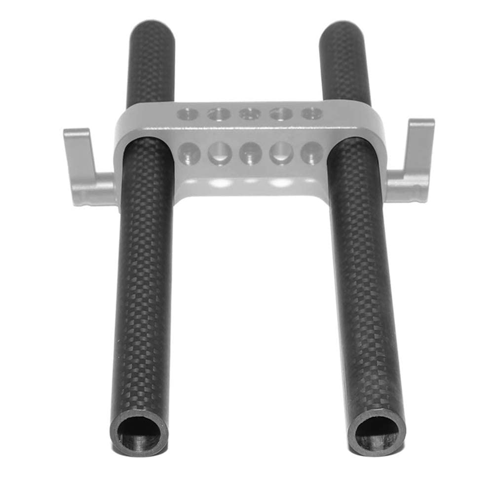 NICEYRIG 15mm Carbon Fiber Rod 8 Inch Applicable for Follow Focus, Shoulder Rig, Matte Box, Lens Support, Pack of 2-065