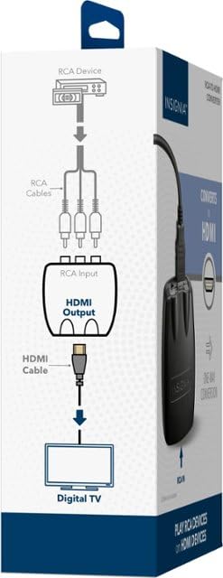 INSIGNIA RCA to HDMI Converter, 1080P RCA Composite Audio Video AV Converter Adapter Supporting PAL/NTSC for TV/PC/ PS3/ STB/Xbox VHS/VCR/Blue-Ray DVD Player