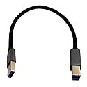 Traovien USB A to B 3.0 Cable Durable Nylon Braided Type A to B Male SuperSpeed USB Adapter Compatible Printers Scanner Monitor External Hard and More