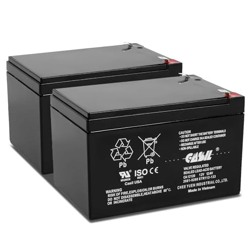Casil 12V 12Ah Battery - Replacement for 6-DZM-12, APC, Scooter, and Medical Equipment (2-Pack) | High-Performance AGM Sealed Lead Acid Rechargeable…