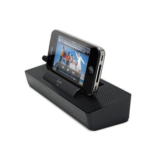 iLuv Modern Box Portable Speaker Stand-Black