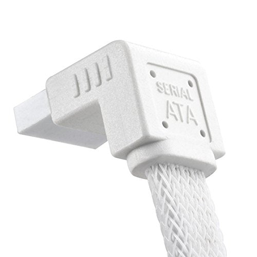 Silverstone 90 Degree SATA III with Locking Mechanism, White (RL-CP08W)