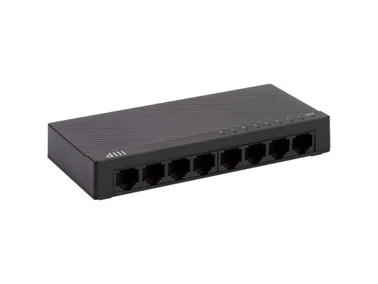 Monoprice 8?Port Fast Ethernet Unmanaged Network Switch - 10/100Mbps, Compact, Desktop or Wall Mount, Plug-N-Play, for Network Enabled Devices Such As