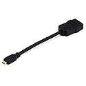 Monoprice 6inch 34AWG High Speed HDMI Cable With Ethernet - HDMI Micro Connector male to HDMI Connector female - Black
