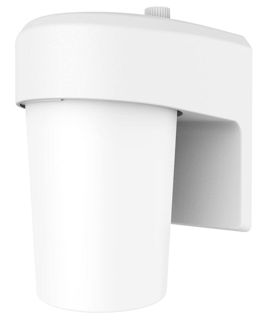 HALO FE 1-Light White LED Outdoor Lantern Sconce with Dusk to Dawn