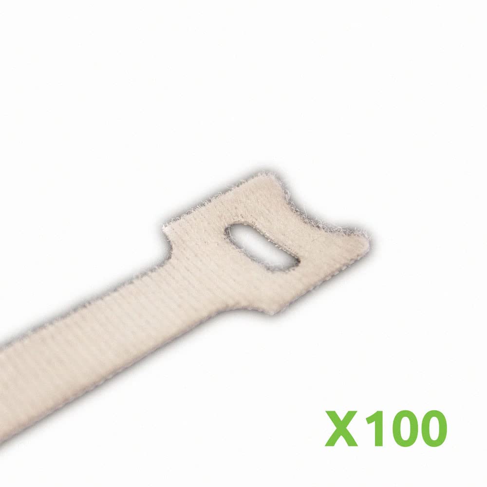 NavePoint 6 Inch Hook and Loop Reusable Strap Cable Cord Wire Ties 100 Pack White