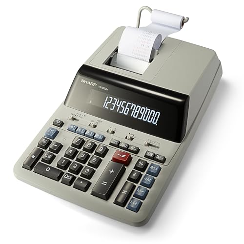 Sharp 12-Digit Print Calculator Desktop Size Adding Machine, Perfect for Everyday Use and Office, Bright, Large Easy-to-Read Numbers on Both The