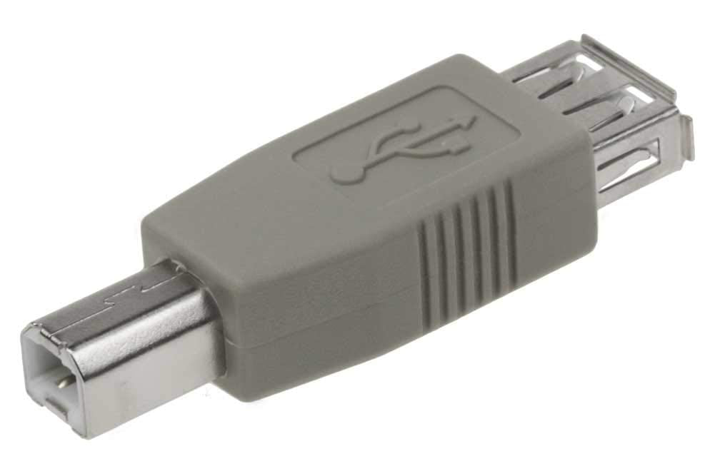 USB A Female to B Male Adapter - Beige